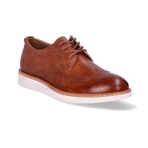 George Mens Jonaah Wingtip Oxford Dress Shoes Brown Size‎ 9.5 Memory Foam New